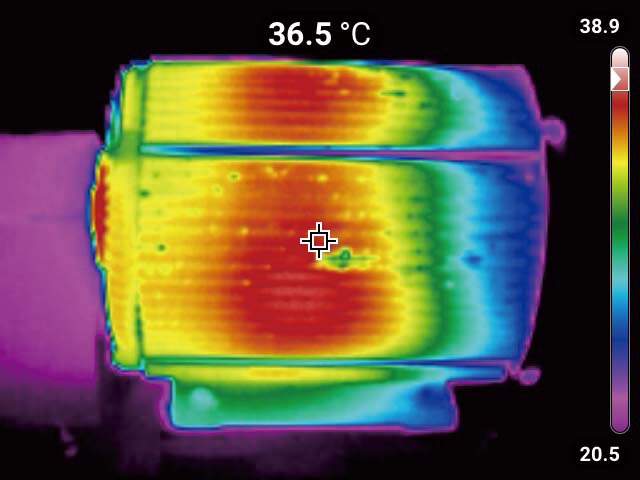 Fluke TiS55+ 紅外線熱影像儀所拍攝的馬達紅外線影像