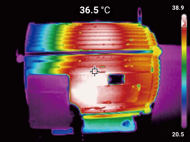 Fluke TiS75+ 紅外線熱影像儀所拍攝的馬達紅外線影像