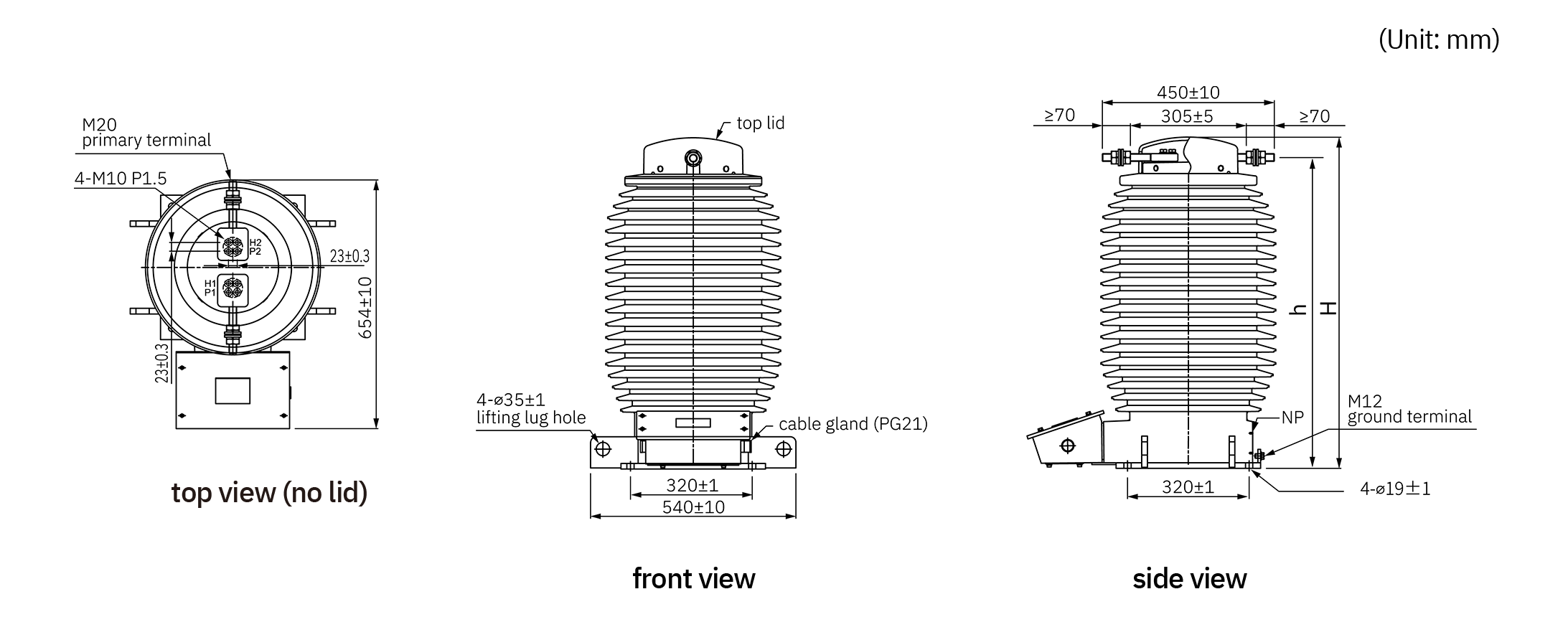 Outdoor High-Voltage Current Transformers - Drawings and Dimensions