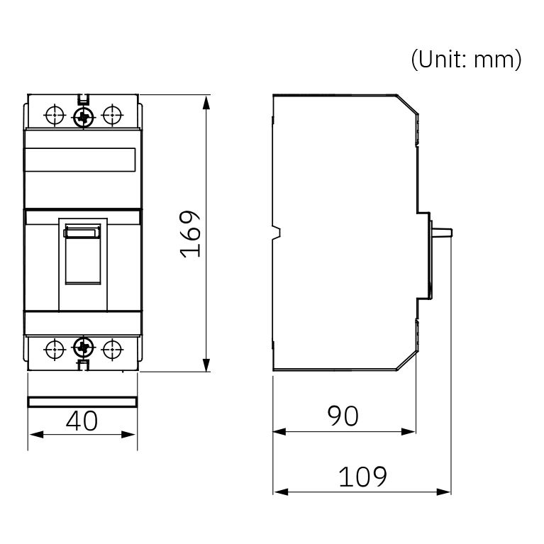 無熔線斷路器【土耳其 FEDERAL 品牌】(F01 型) 外形尺寸圖