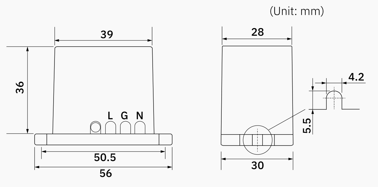 Surge Protection Module for LED Street Lighting - Dimensions